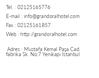 Grand Oral Hotel iletiim bilgileri
